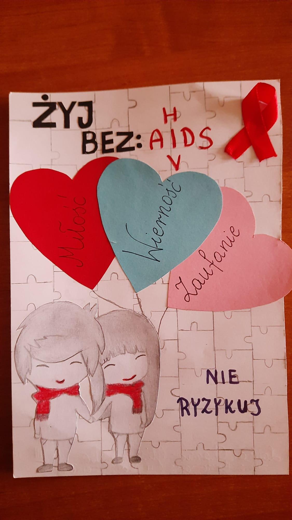 Konkurs plastyczny pn.-„HIV/AIDS-Podaj rękę, nie zarazisz się!”