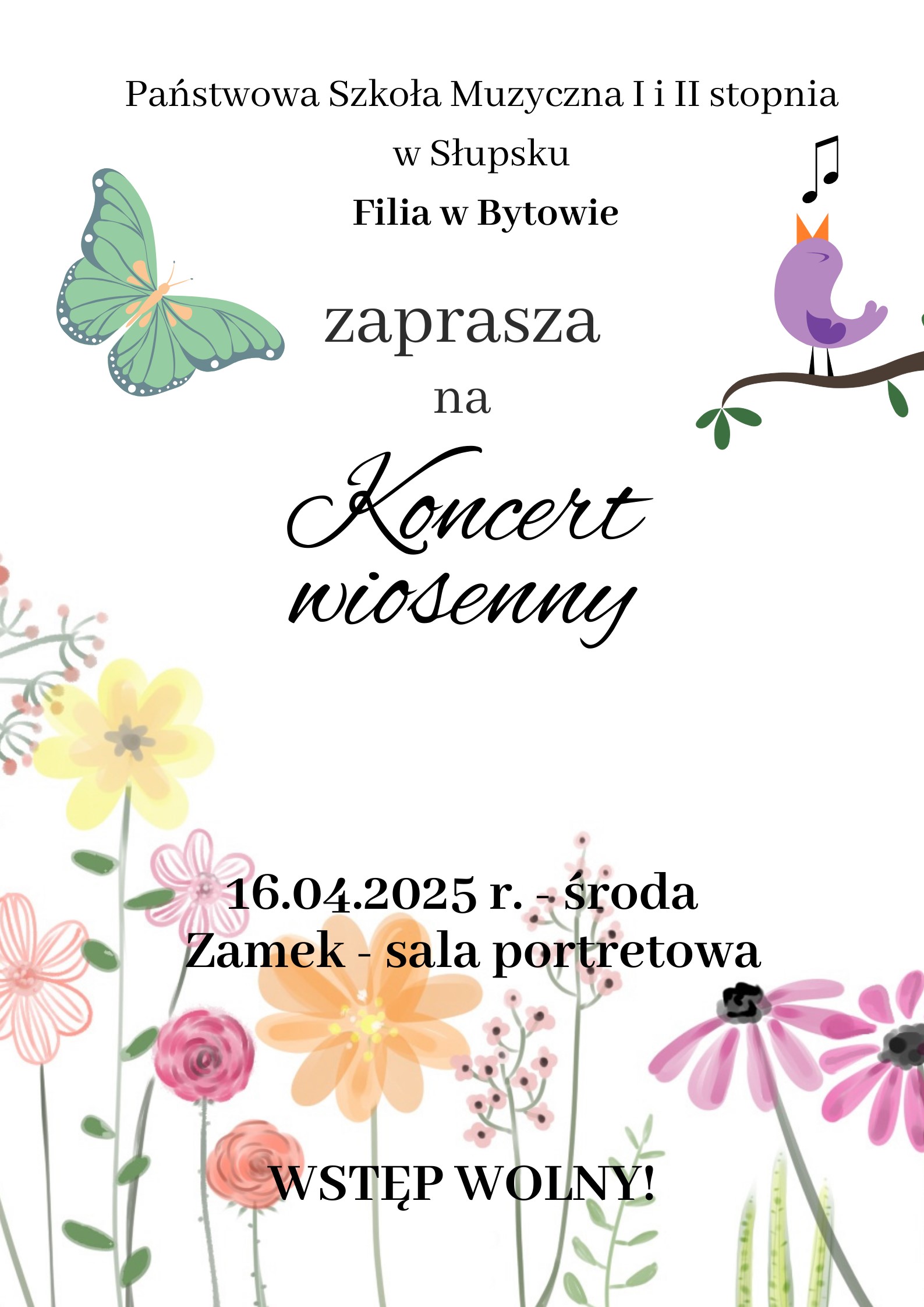 Zaproszenie na koncert wiosenny