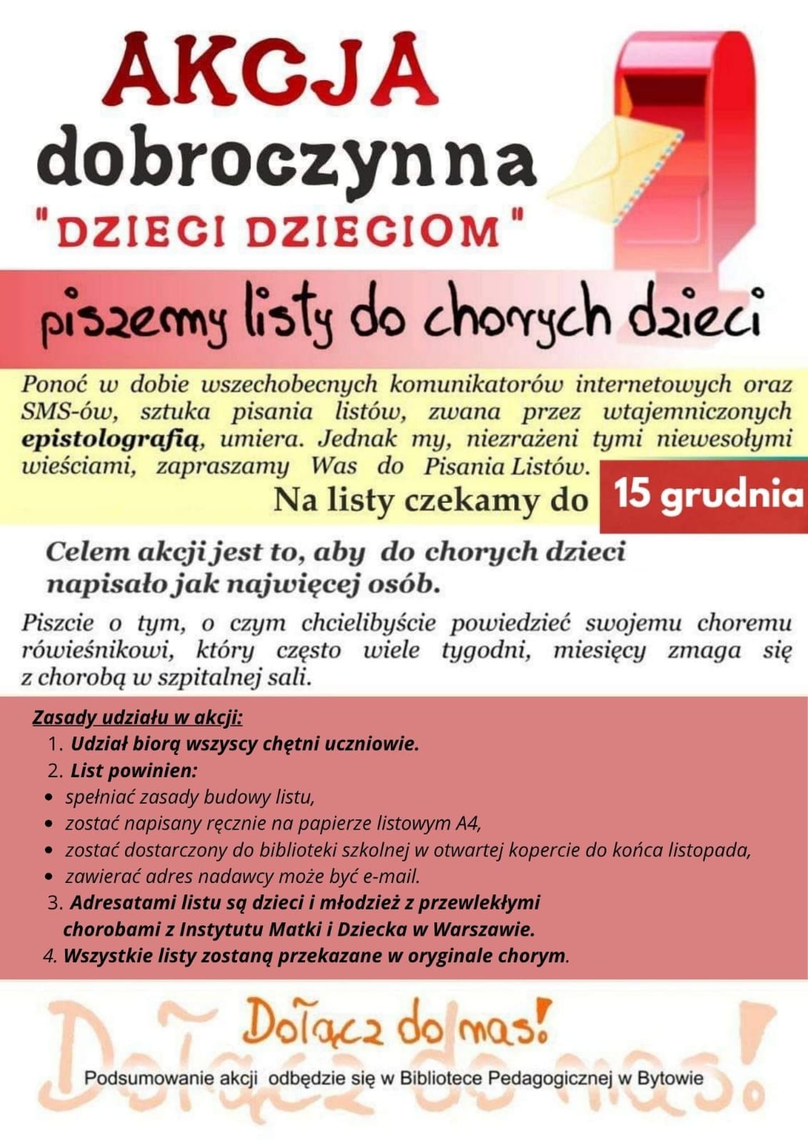 Akcja „Dzieci Dzieciom” – napisz list i podaruj uśmiech!